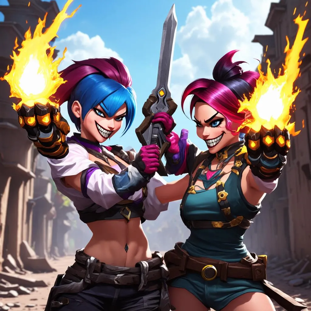 Jinx and Vi League of Legends