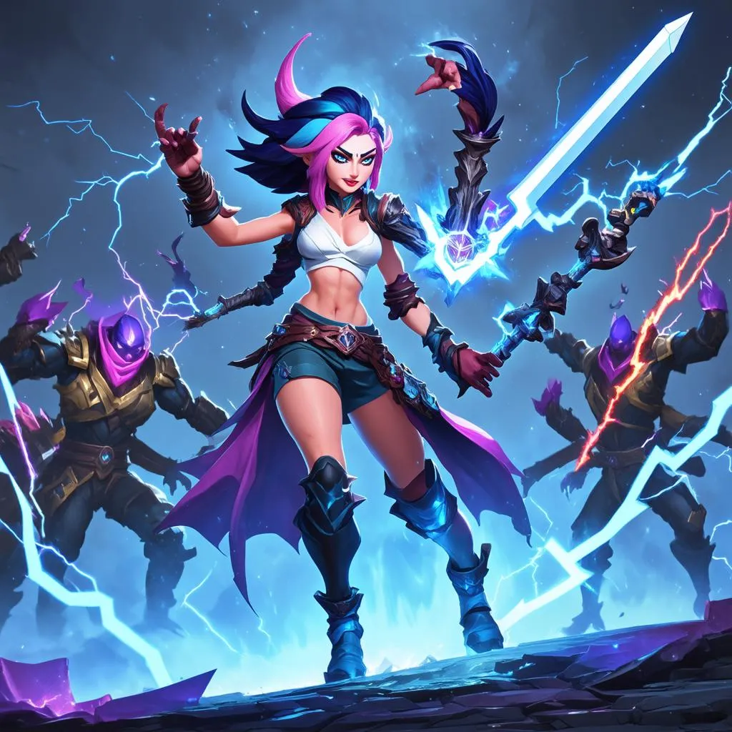 jinx sử dụng statikk shiv