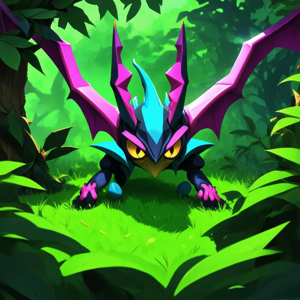 Kha'Zix ẩn nấp trong bụi cỏ