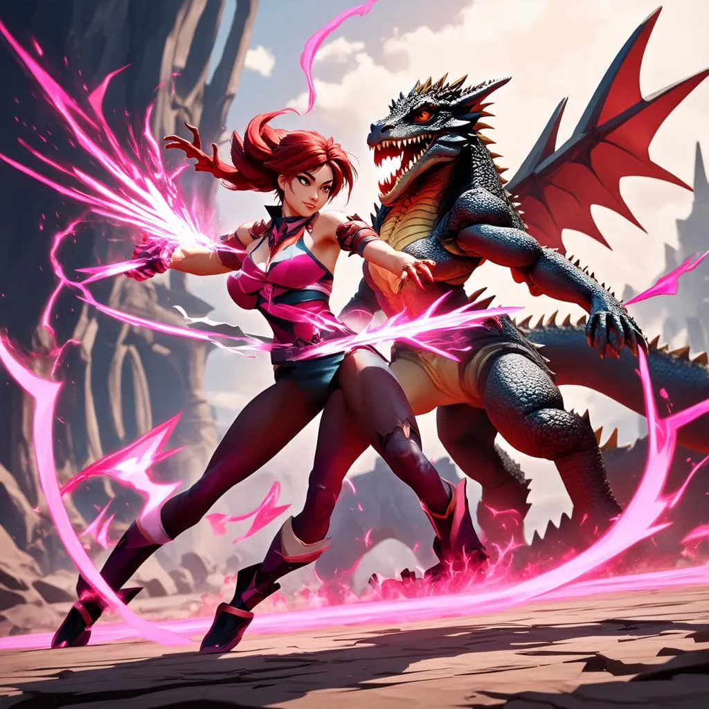 Fiora sử dụng kỹ năng của mình để né tránh đòn tấn công của Renekton