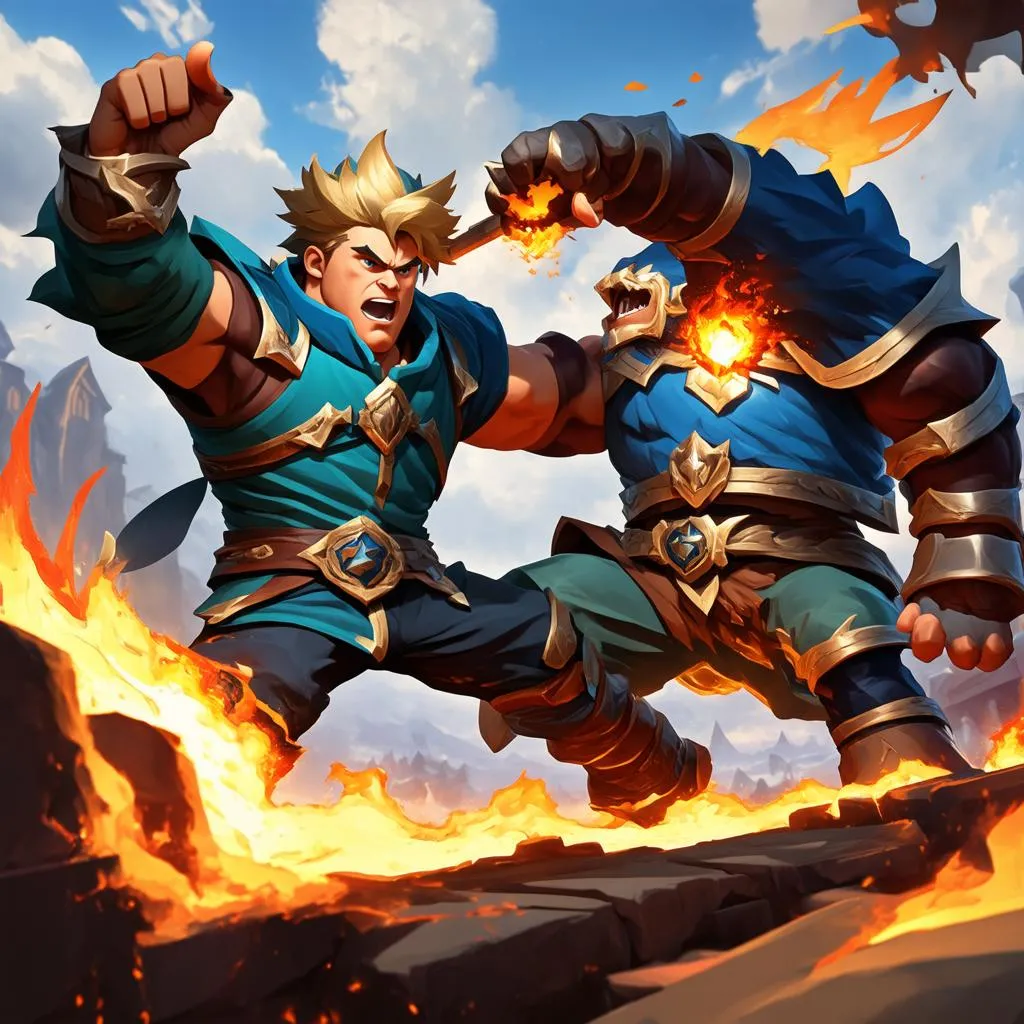 Rumble bị Garen áp đảo