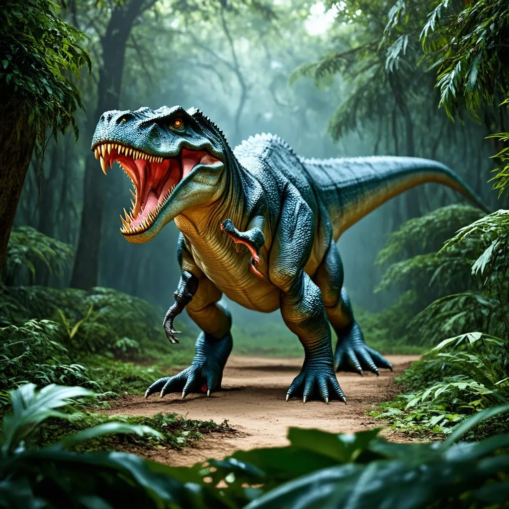 khủng long T-Rex, rừng nhiệt đới, game khủng long 3D