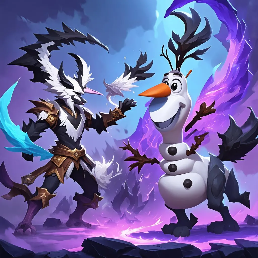 Kindred vs Olaf Teamfight