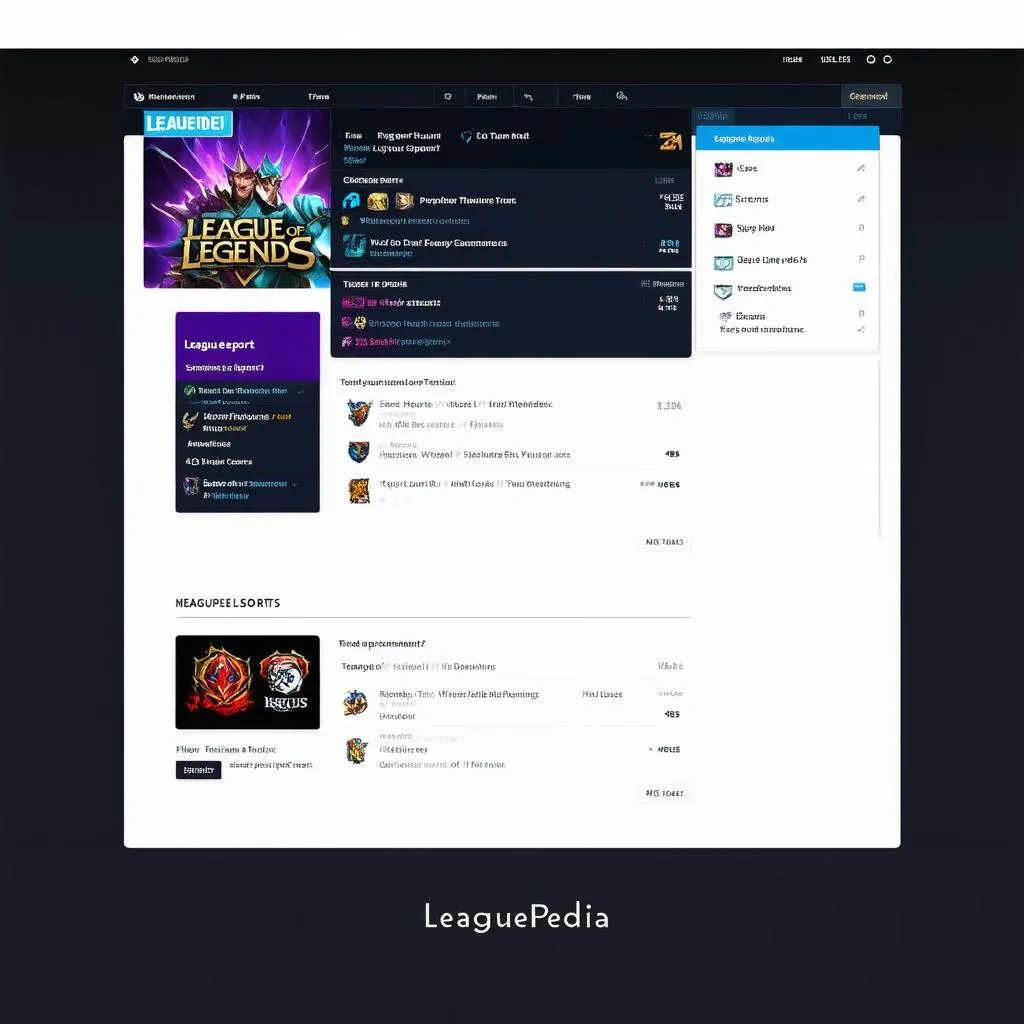 Giao diện Leaguepedia