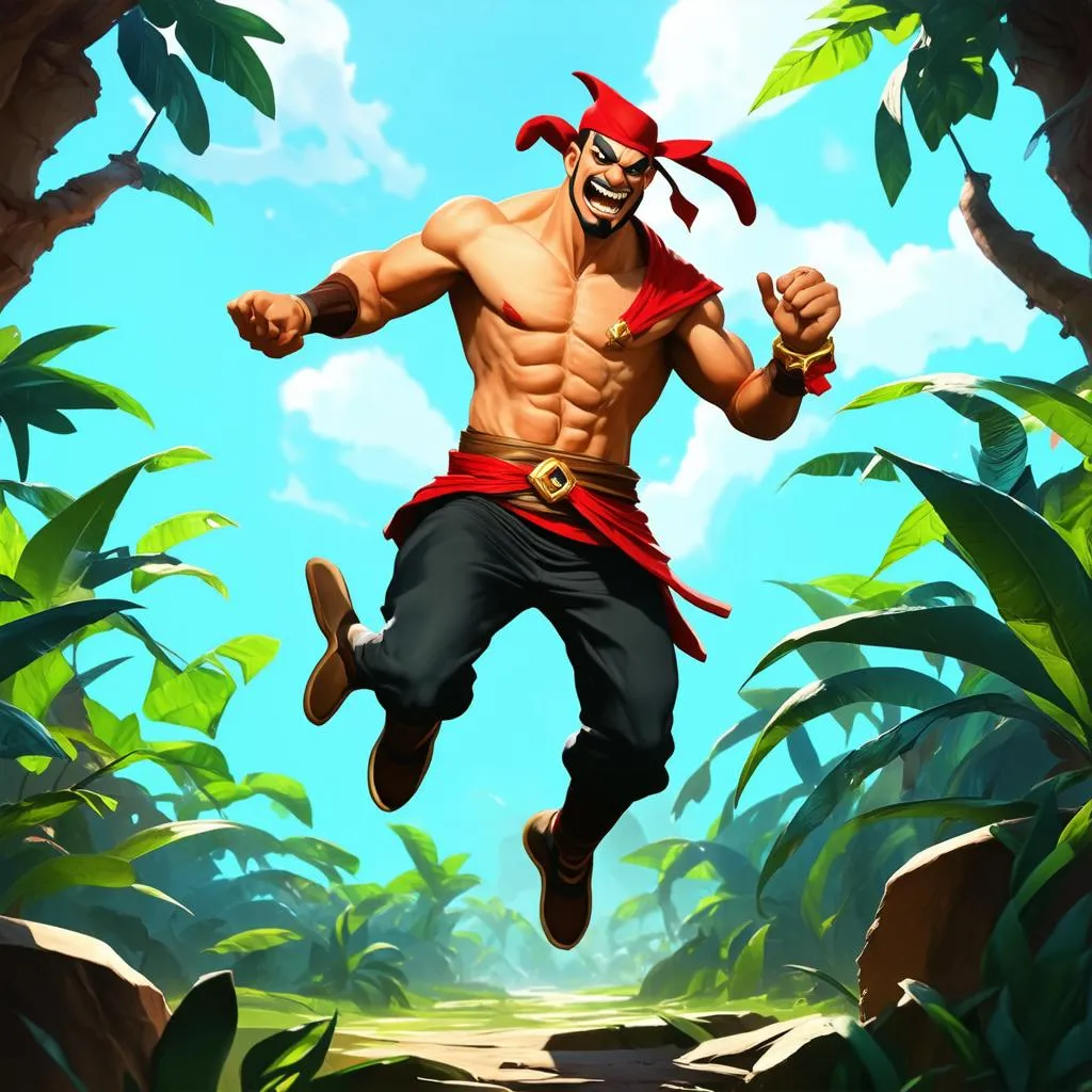 Lee Sin bay nhảy trong rừng