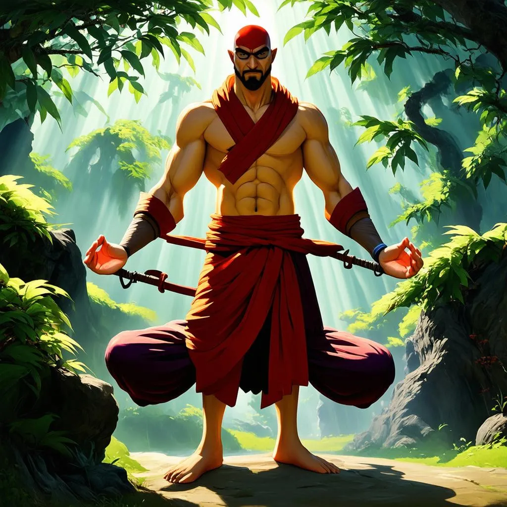 Lee Sin đứng trong rừng