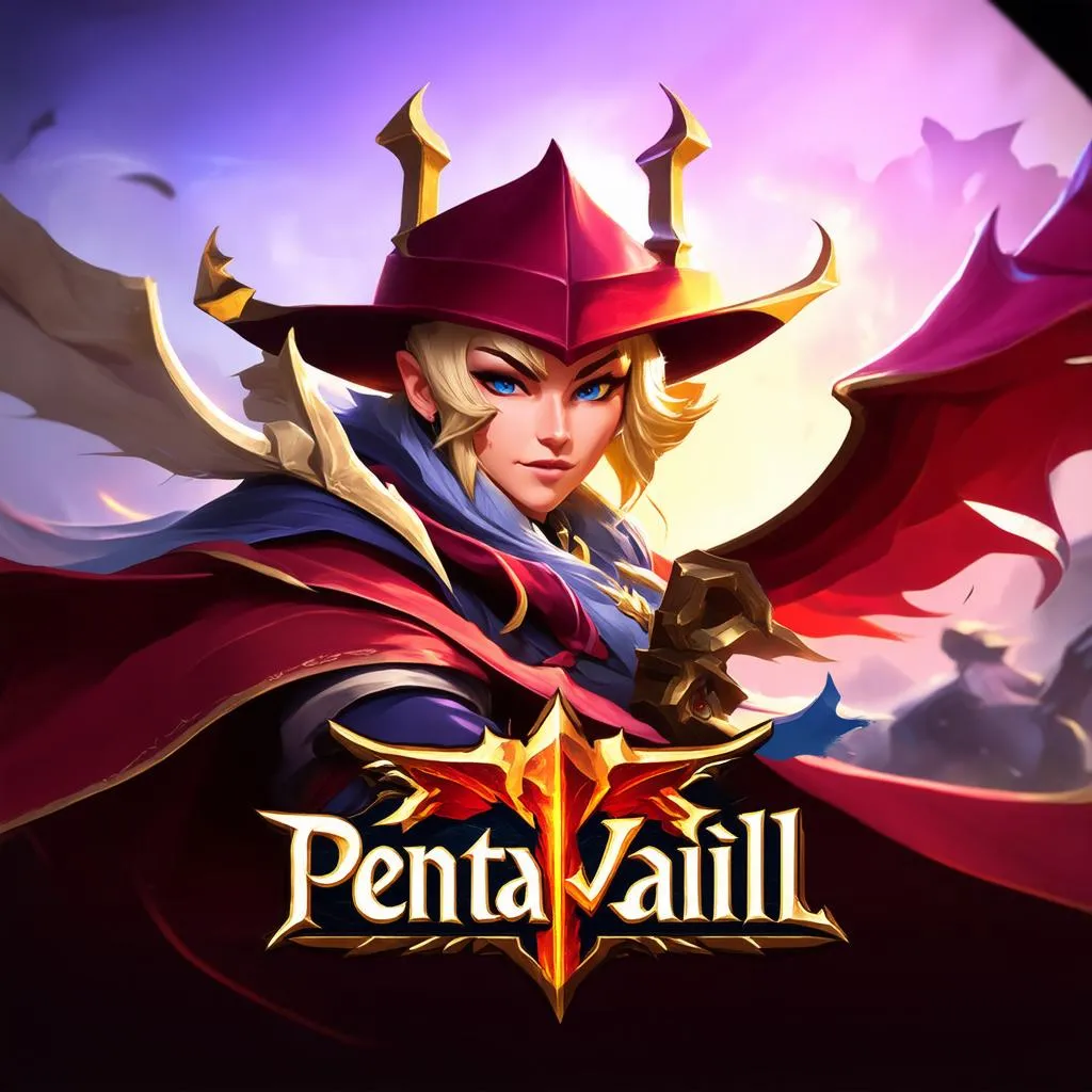 logo Pentakill.edu.vn trên background liên quân mobile