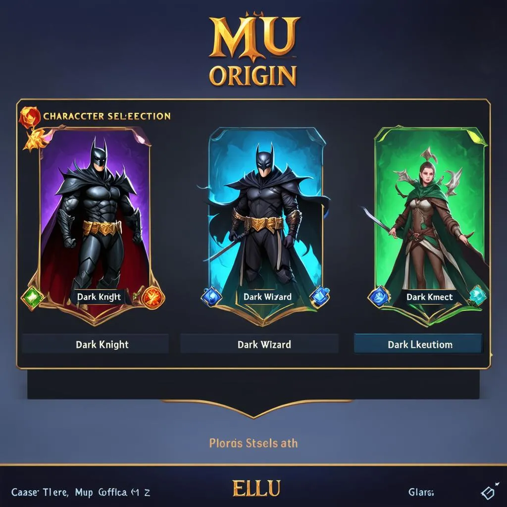 Lựa chọn lớp nhân vật trong game MU Origin