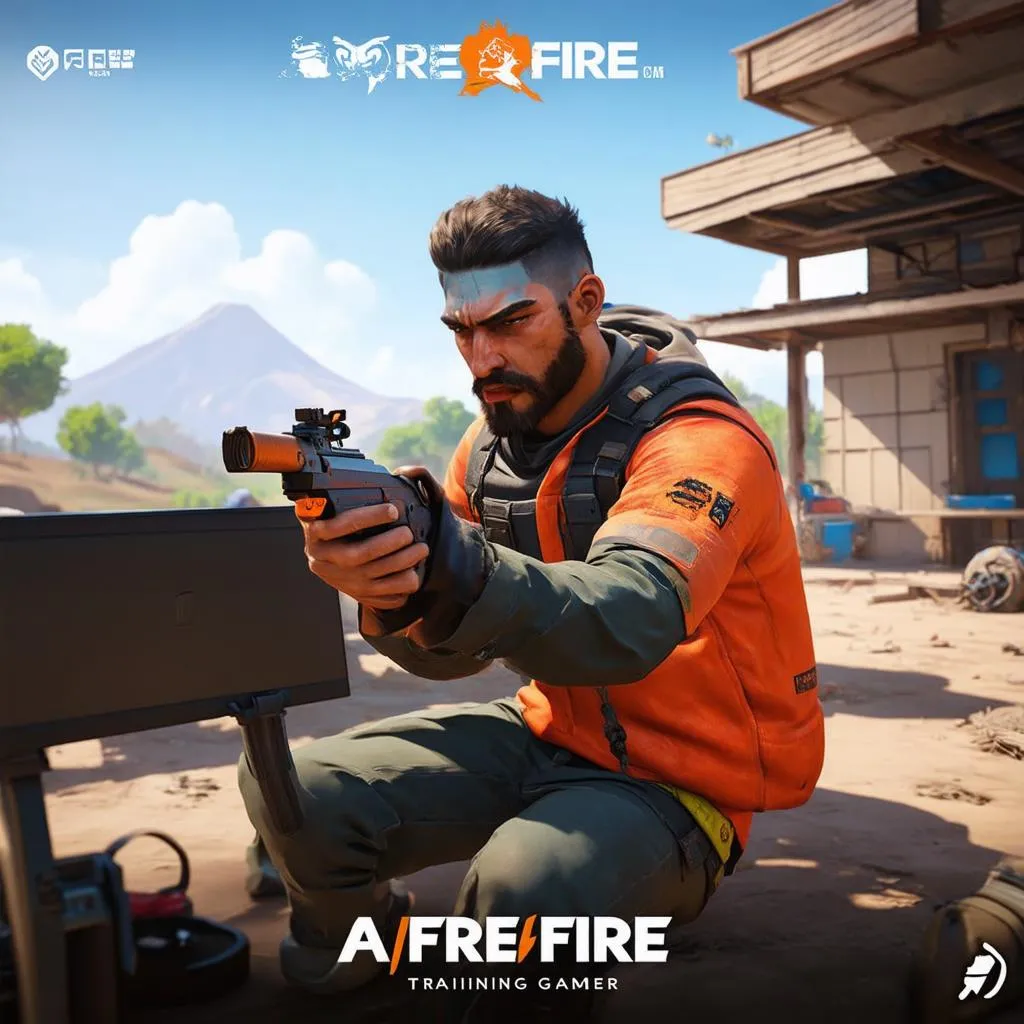 Game thủ Free Fire đang luyện tập