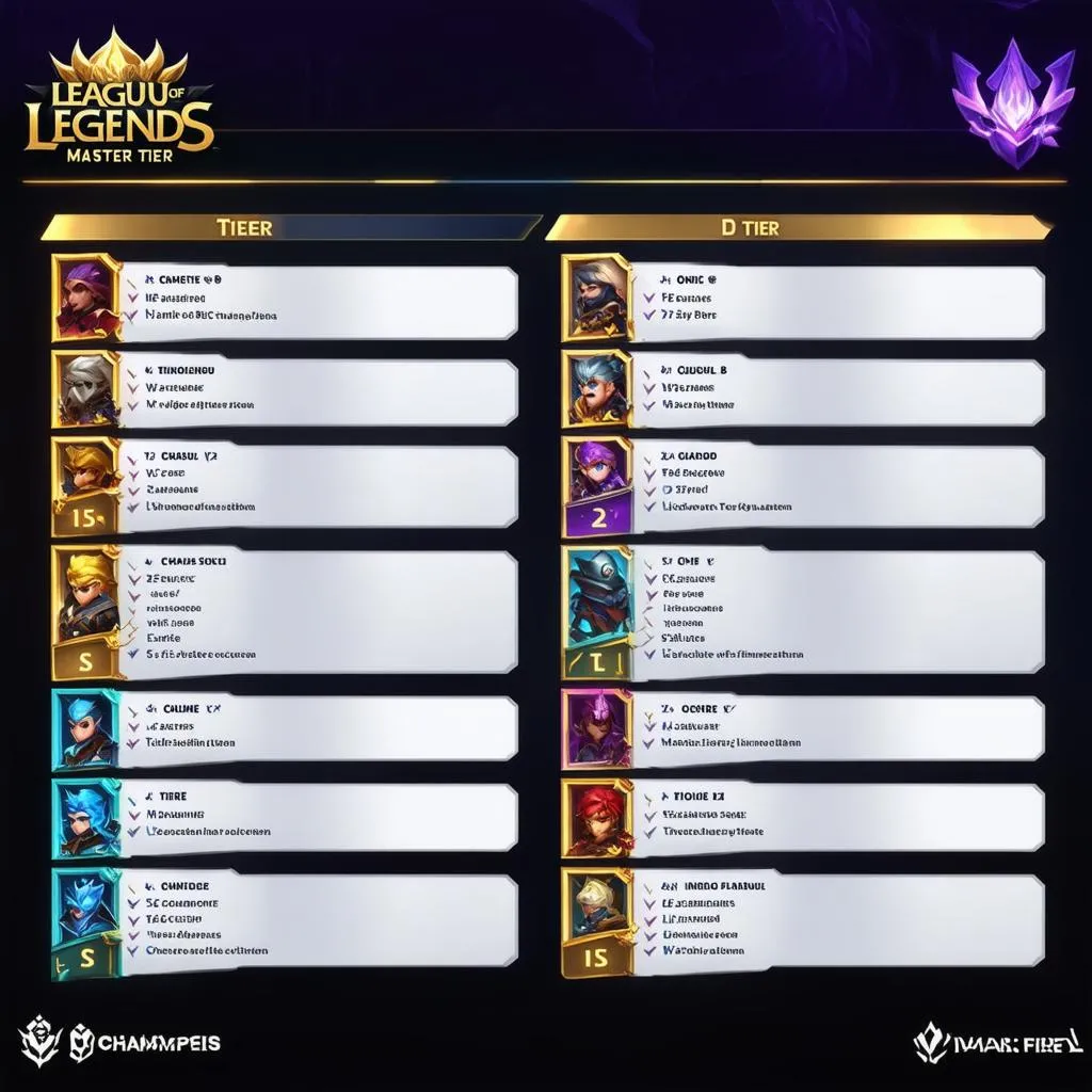 Master League Tier List