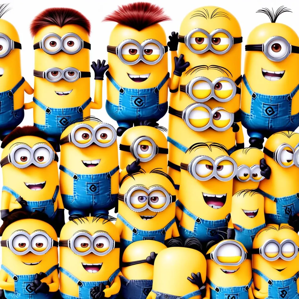 minion với nhiều kiểu tóc khác nhau