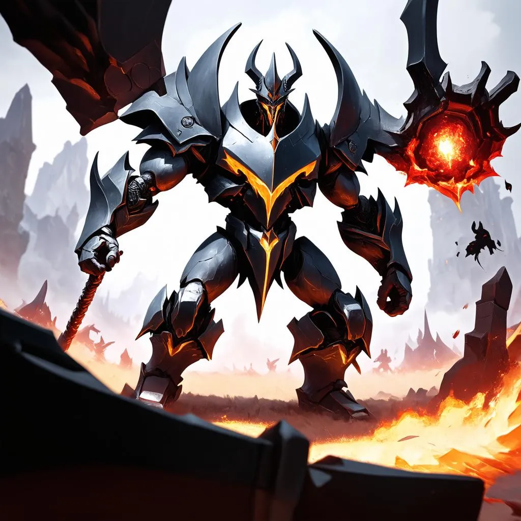 Mordekaiser đang giao tranh tổng