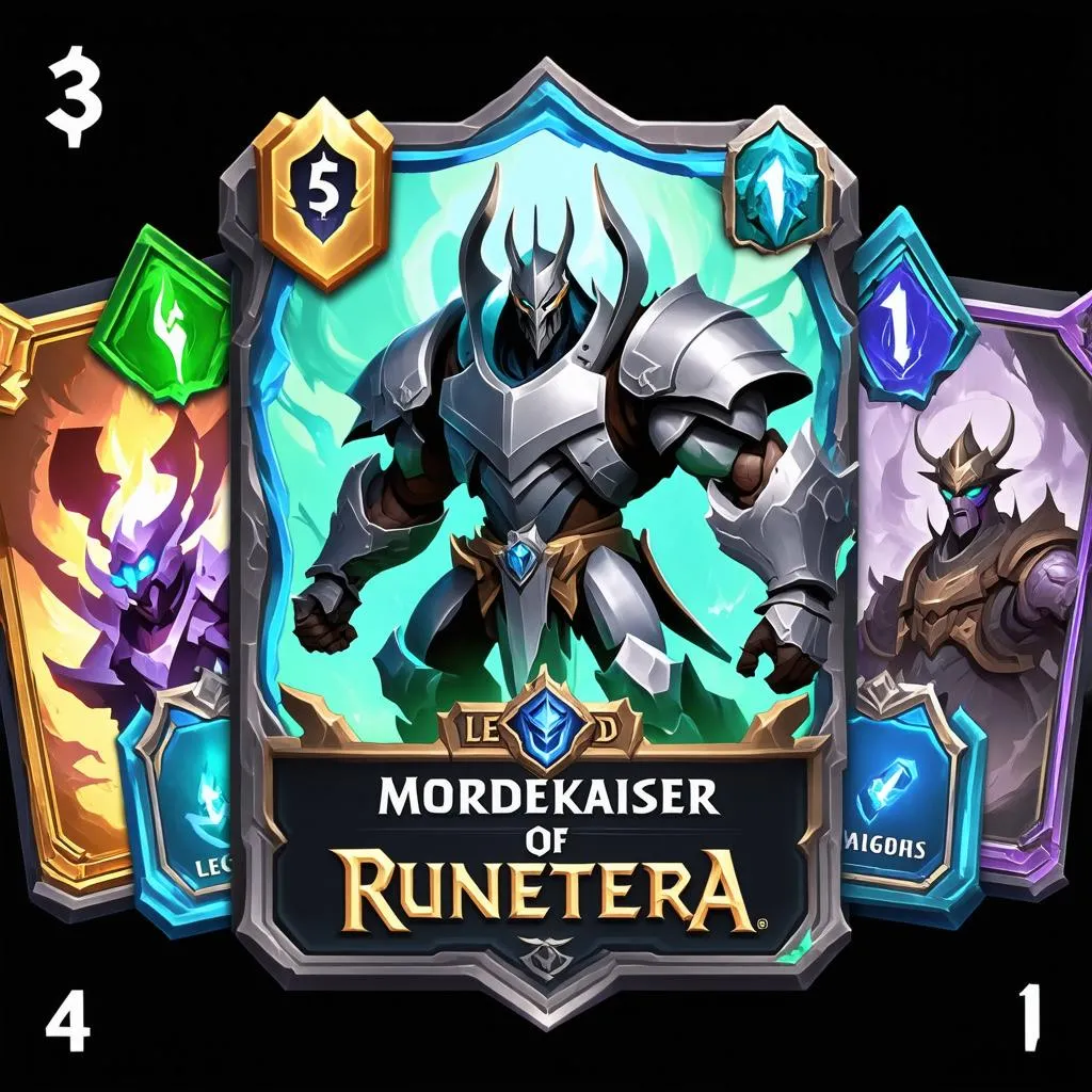 Mordekaiser and his cards in Legends of Runeterra