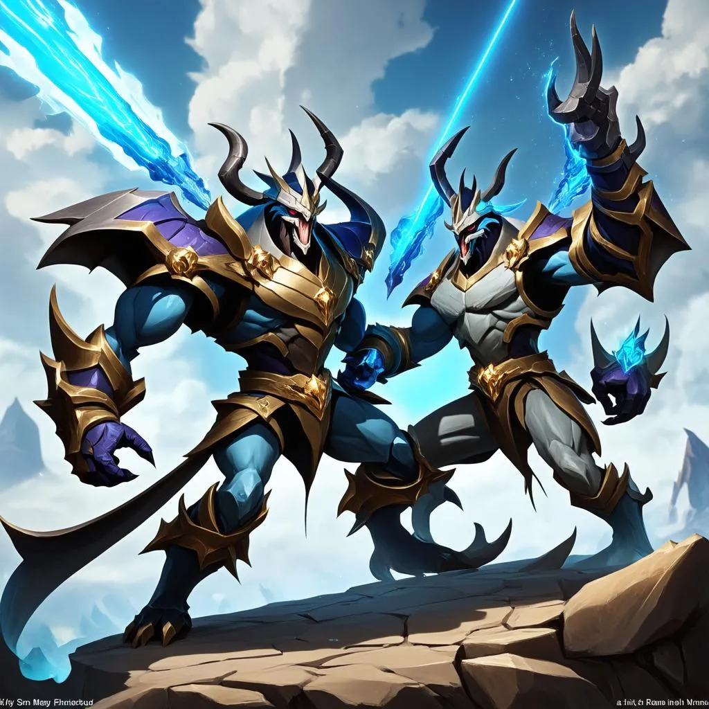 Mordekaiser và Nasus đối đầu trong Summoner's Rift