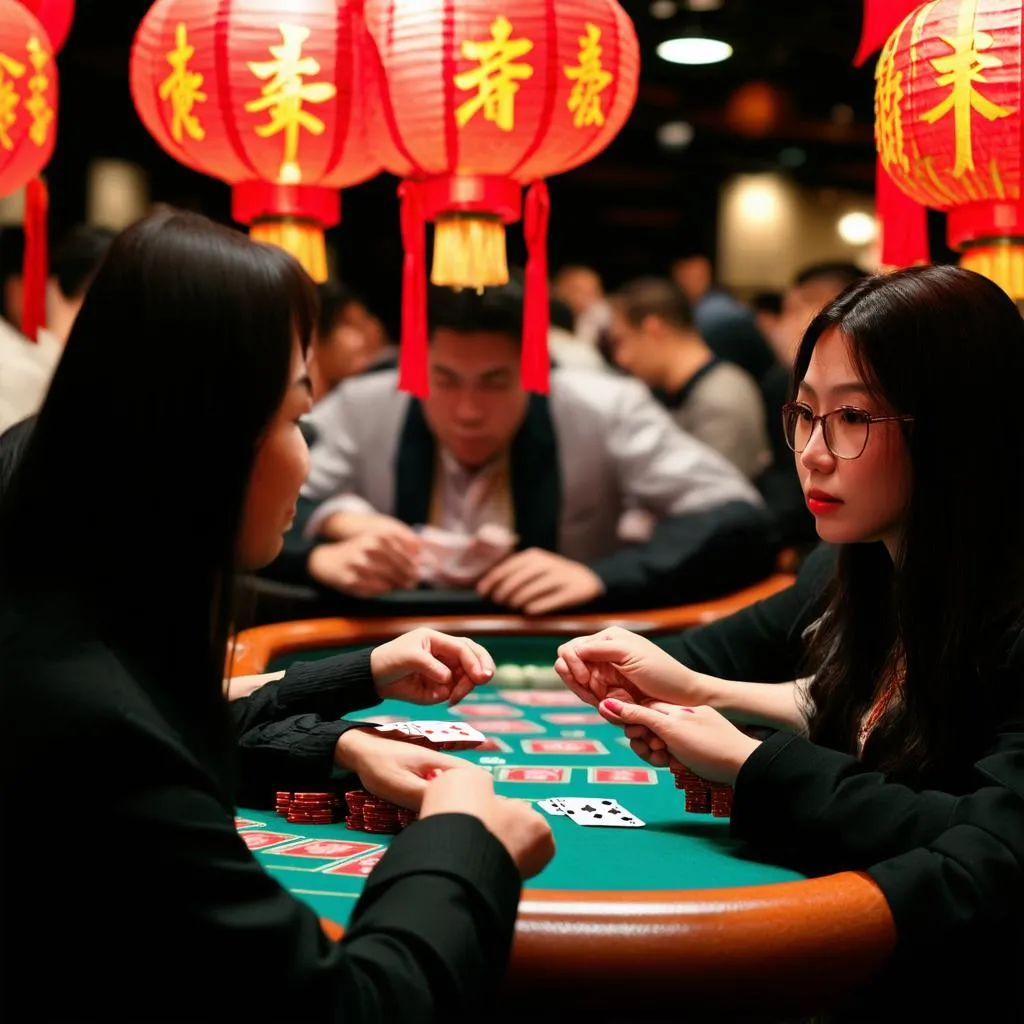 Người chơi bài tại casino