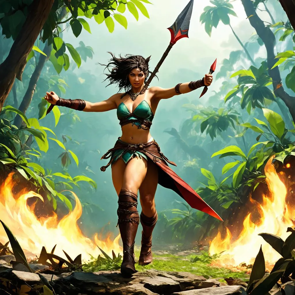 Nidalee chiến đấu