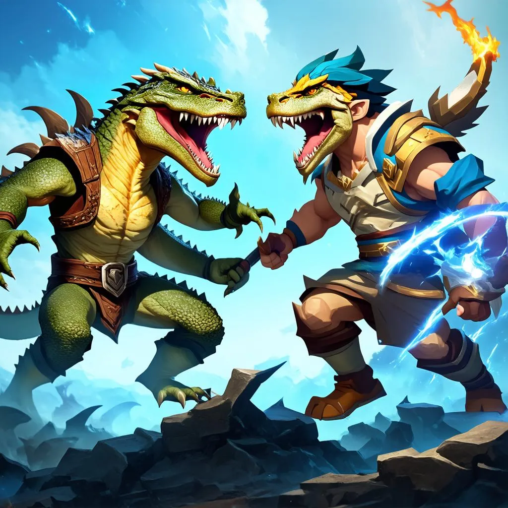 Renekton vs Garen đối đầu tại đường trên