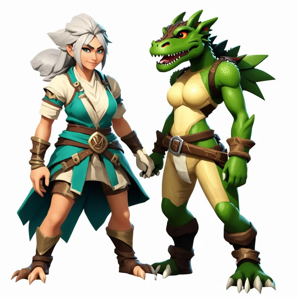 Riven và Renekton trong Liên Minh Huyền Thoại