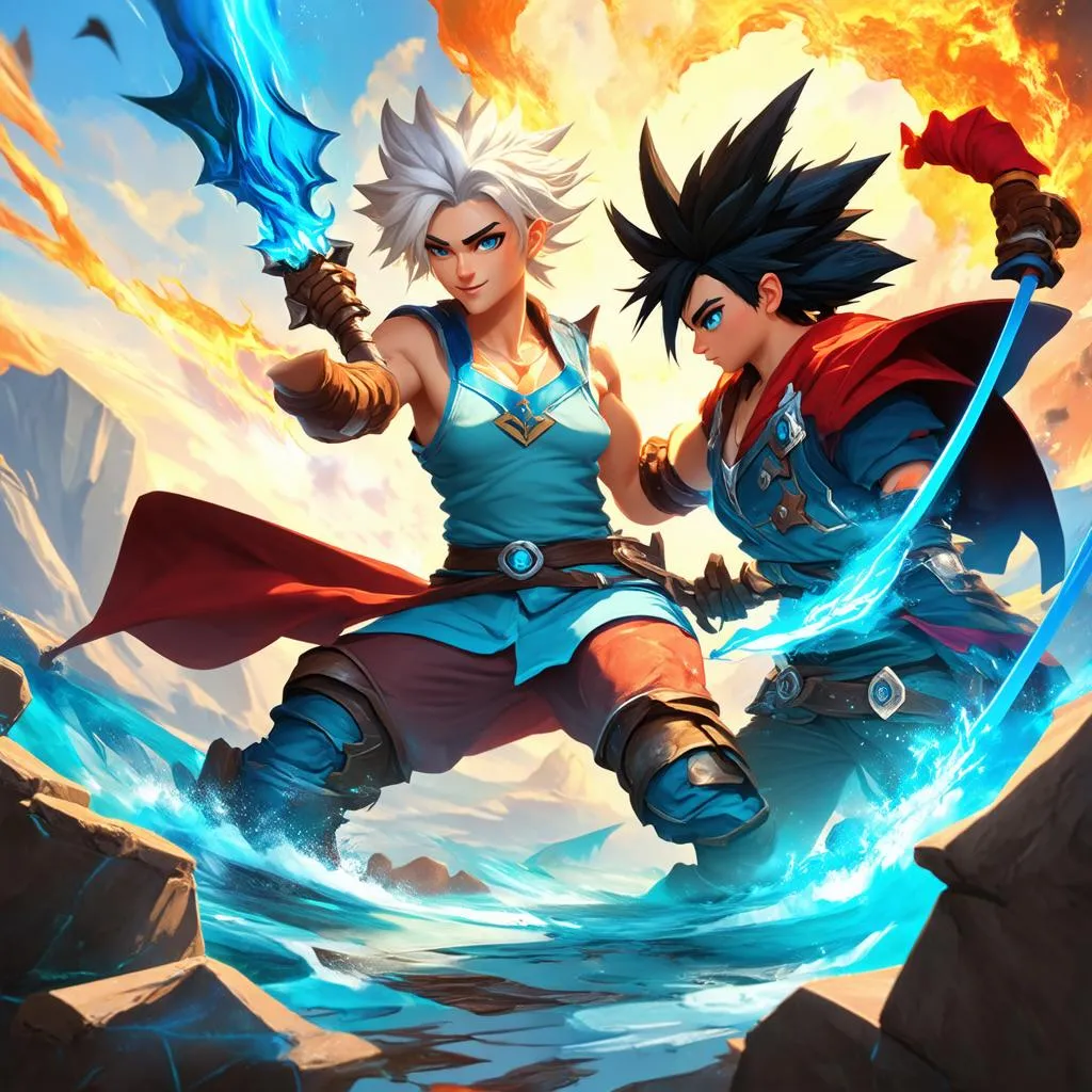 riven và yasuo, giao tranh, đối đầu