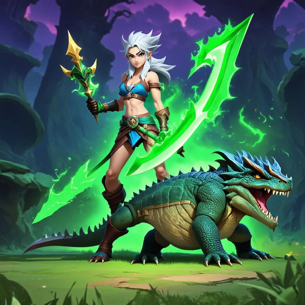 Riven và Renekton trong giai đoạn cuối trận