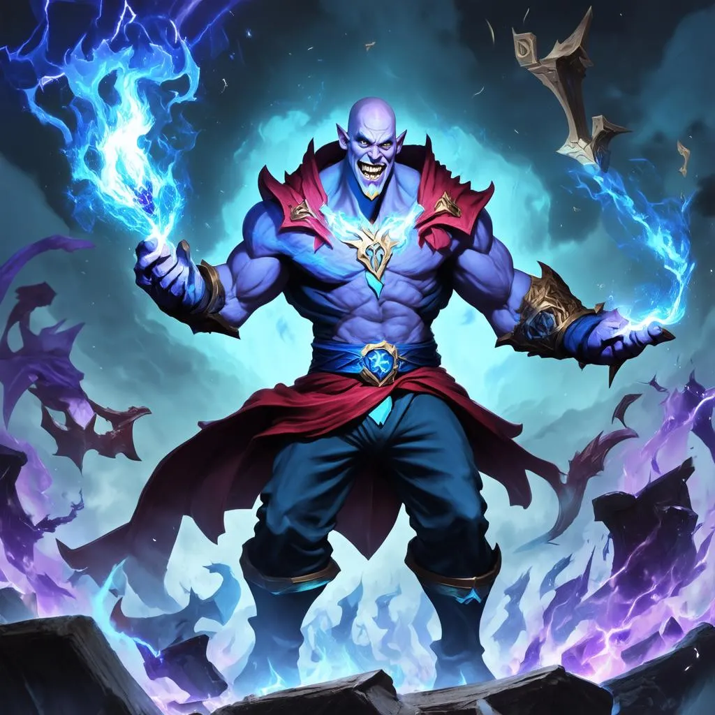 Ryze đứng giữa giao tranh