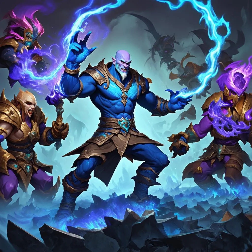 Ryze đứng giữa hàng ngũ địch