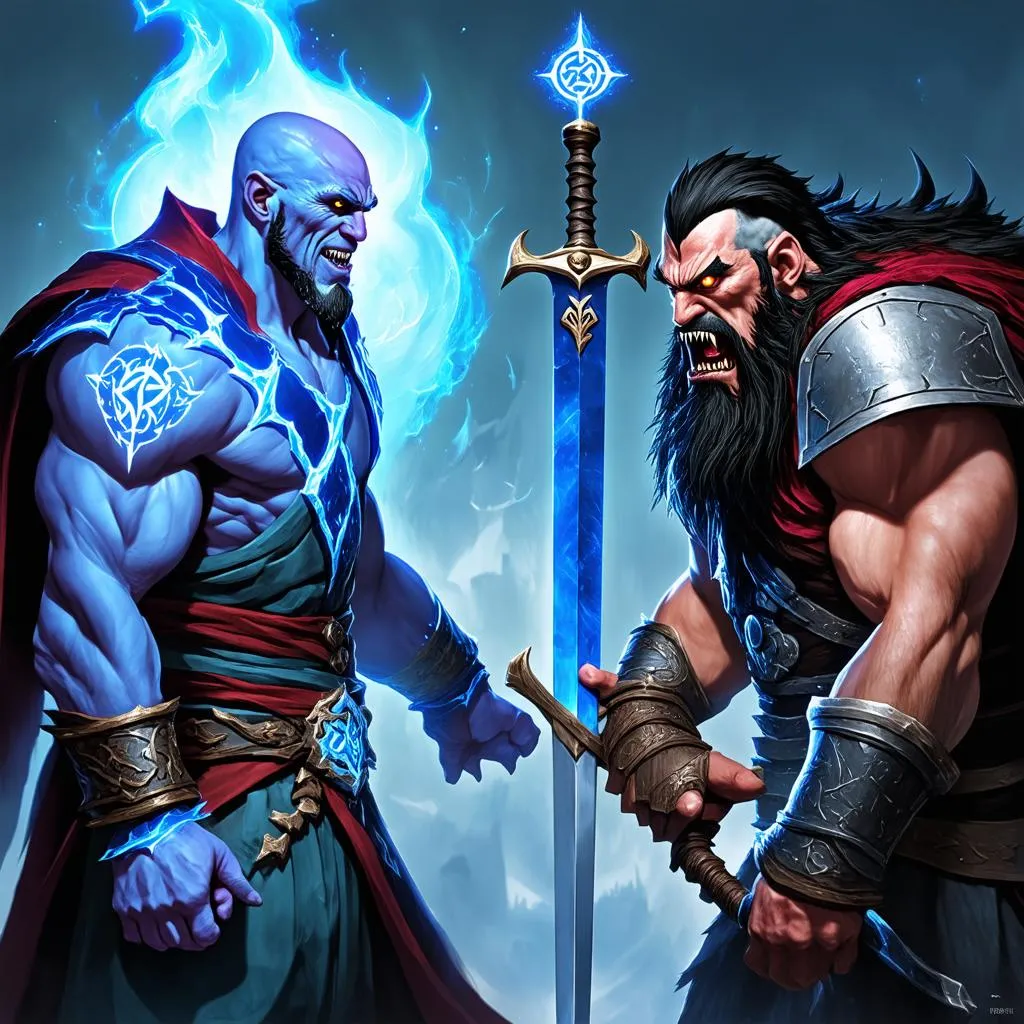 Ryze và Tryndamere: Khi Pháp Sư Cổ Ngữ Gặp Gỡ Vua Man Di