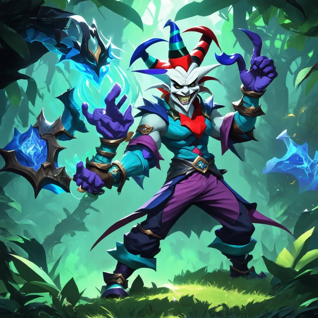 Shaco đối đầu Lissandra trong rừng