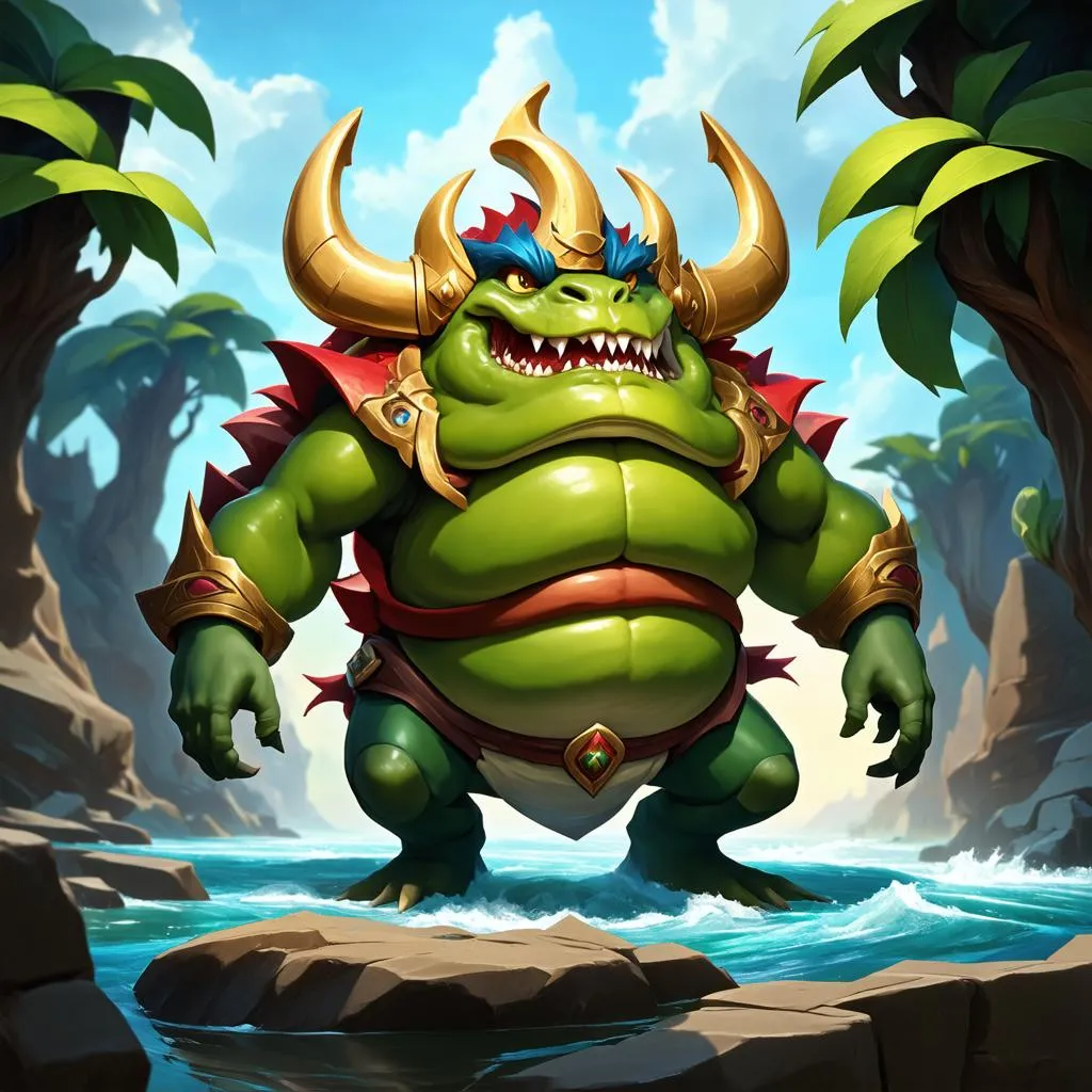 Tahm Kench đi đường trên