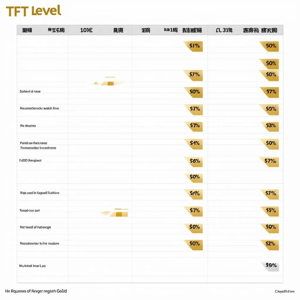 Bảng TFT level percentages