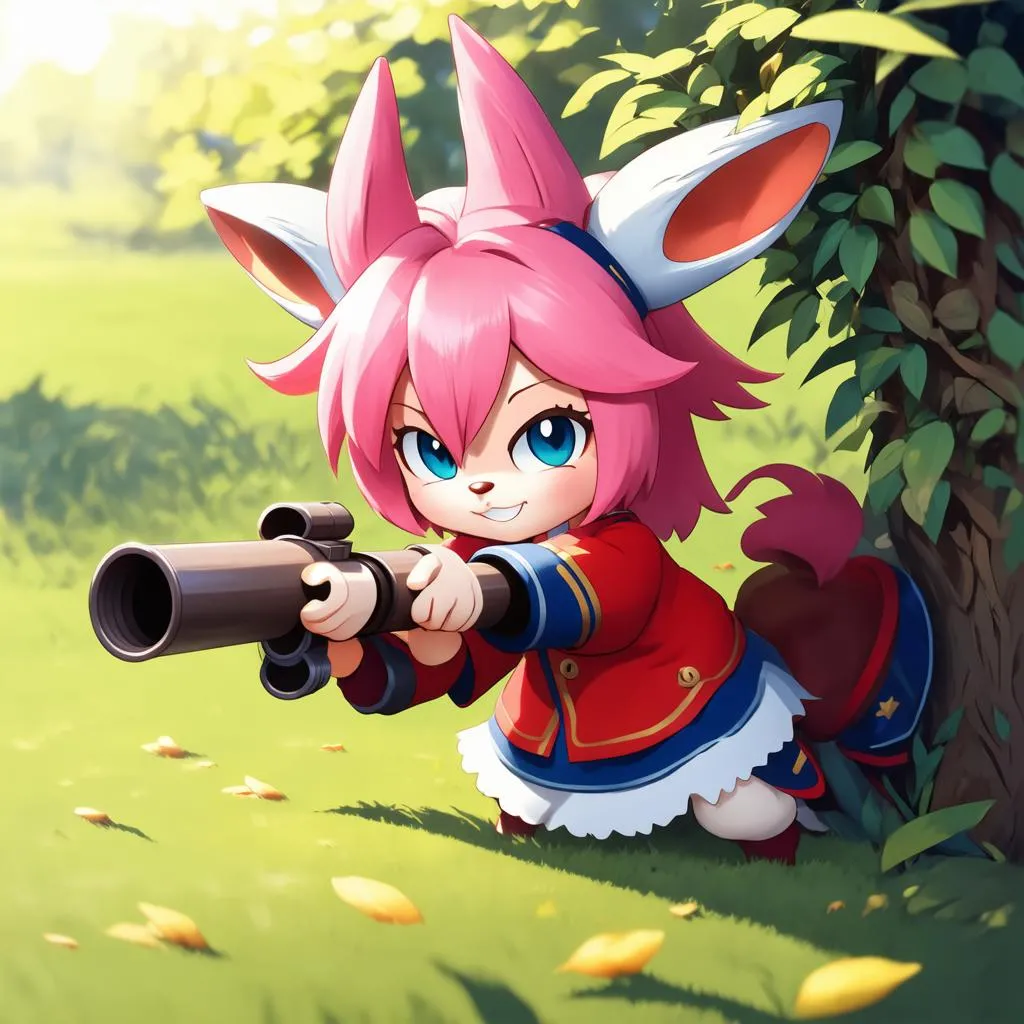 Tristana ẩn mình trong bụi cỏ