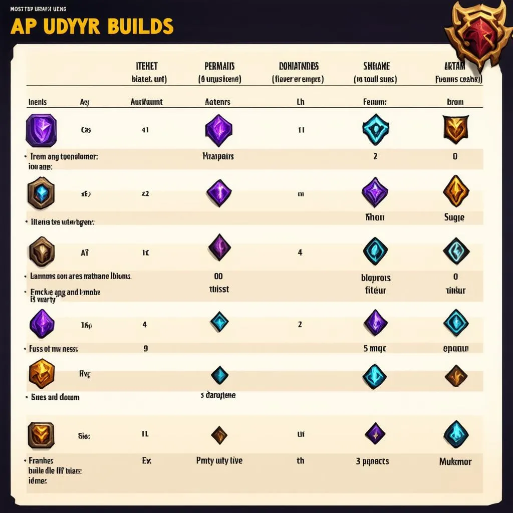 Udyr AP build items