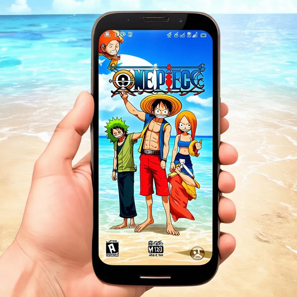 One Piece game on mobile phone