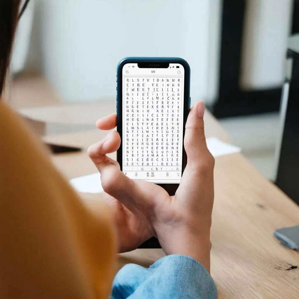 Word search game trên điện thoại