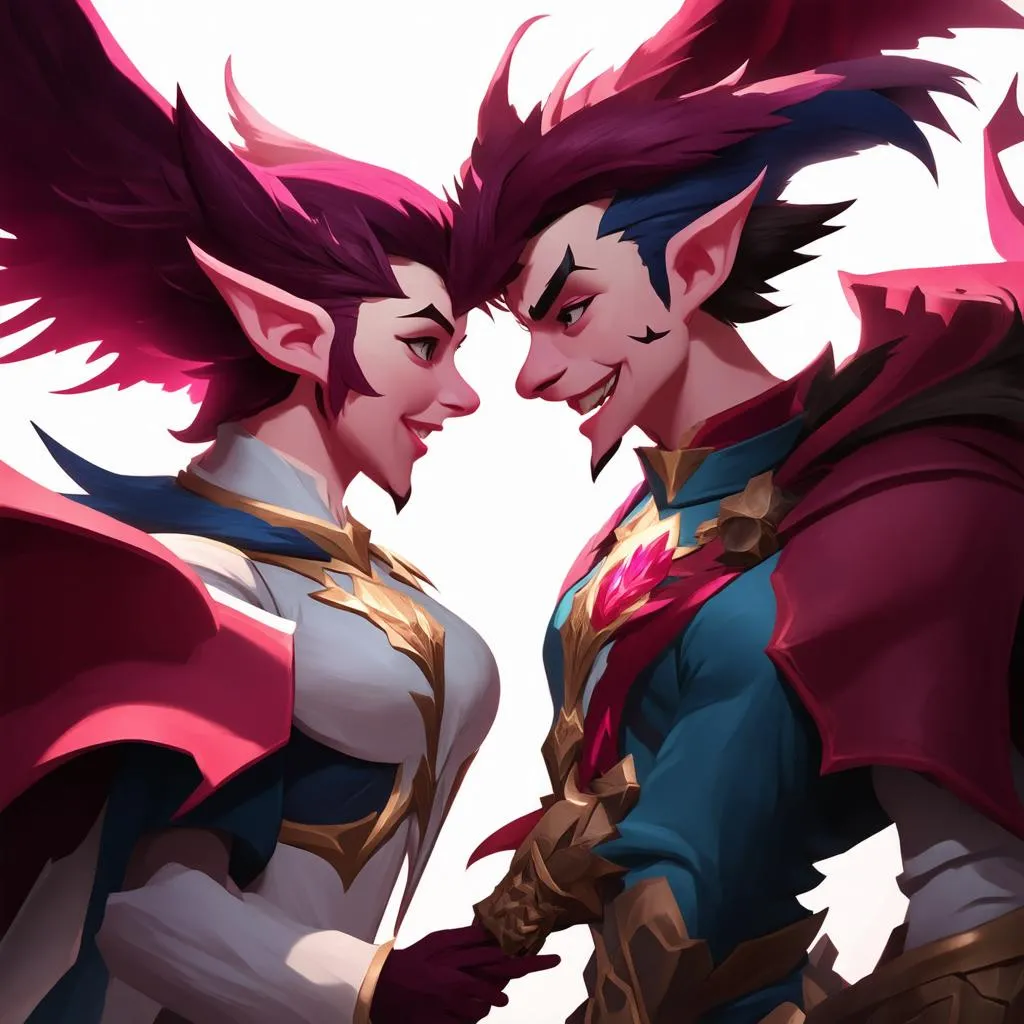 Xayah và Rakan chiến đấu