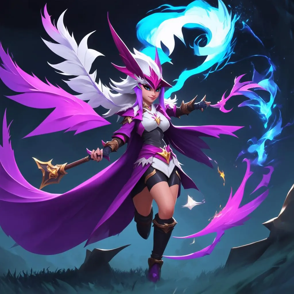 Xayah trong giao tranh tổng