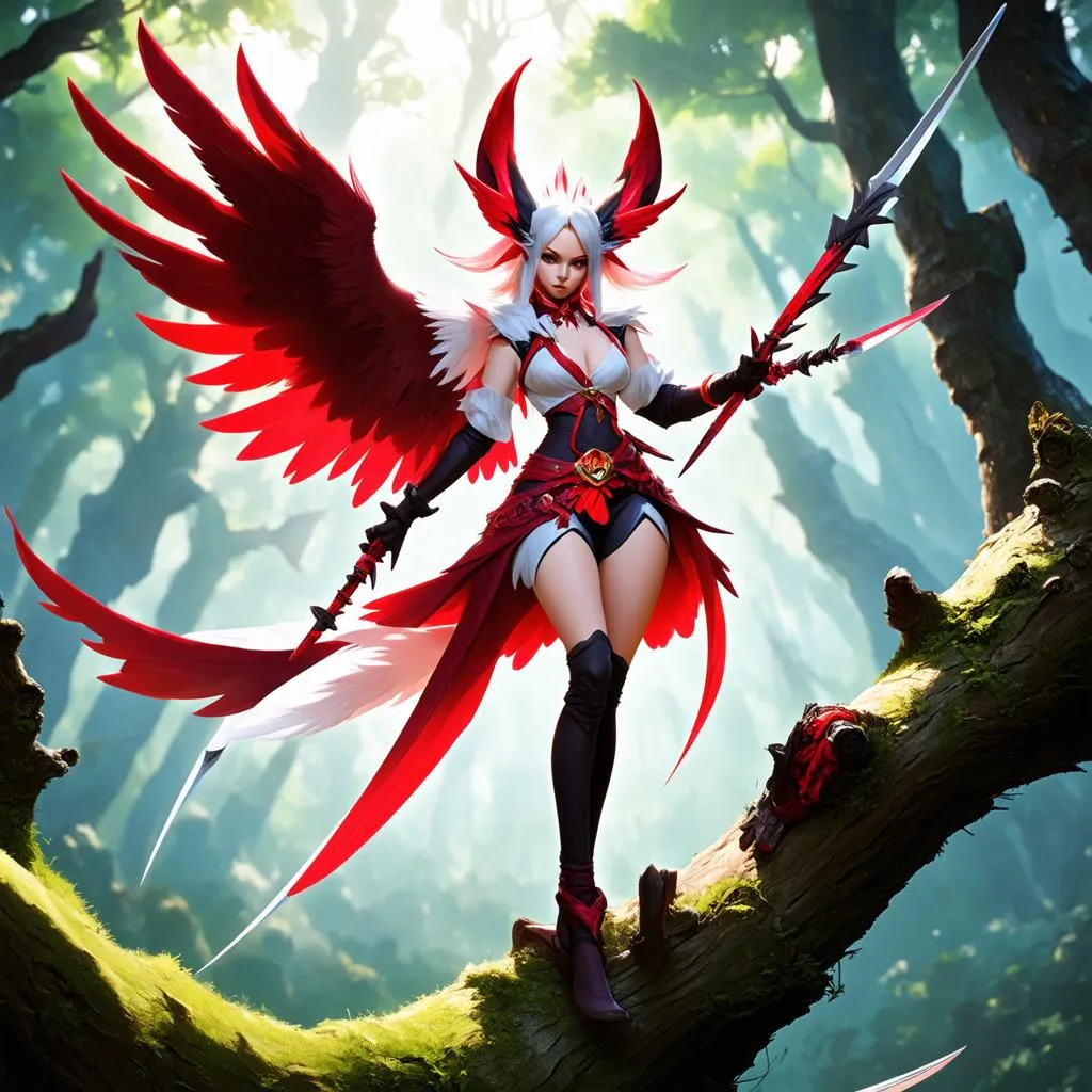 Xayah trong rừng cây