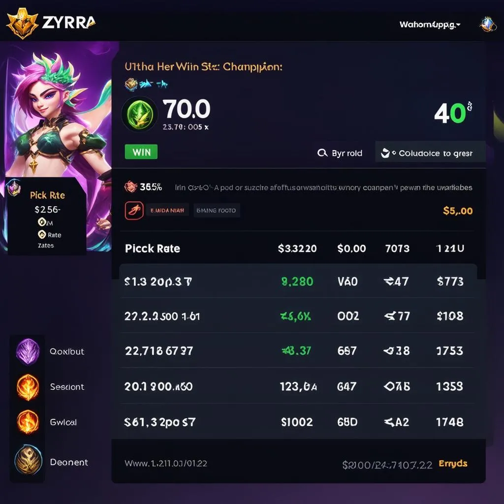 Zyra trên trang web op.gg