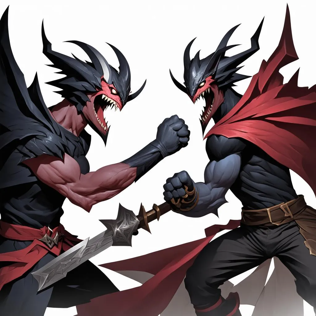 Aatrox và Sett trong Liên Minh Huyền Thoại