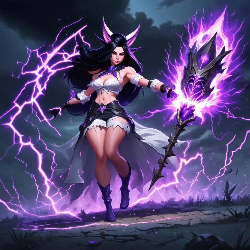 Ahri using Lich Bane