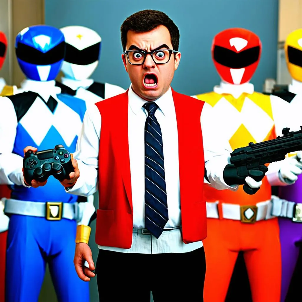 Angry Video Game Nerd Meeting Power Rangers