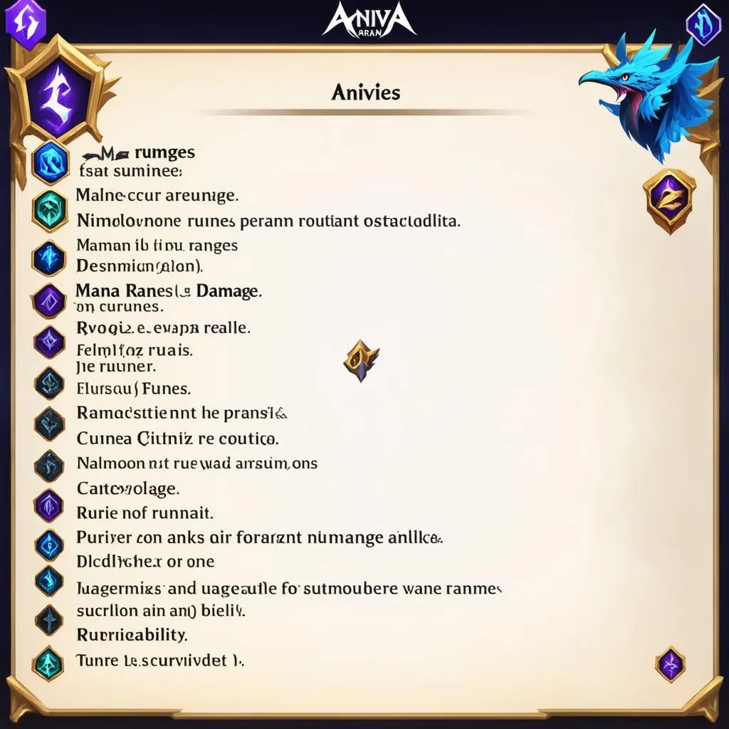 Bảng ngọc Anivia Aram