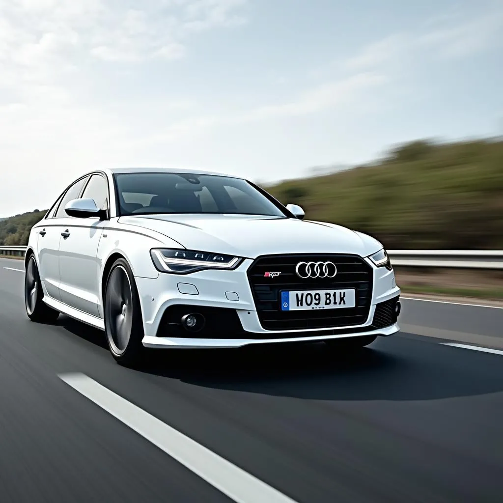 Audi A6 chạy trên đường cao tốc