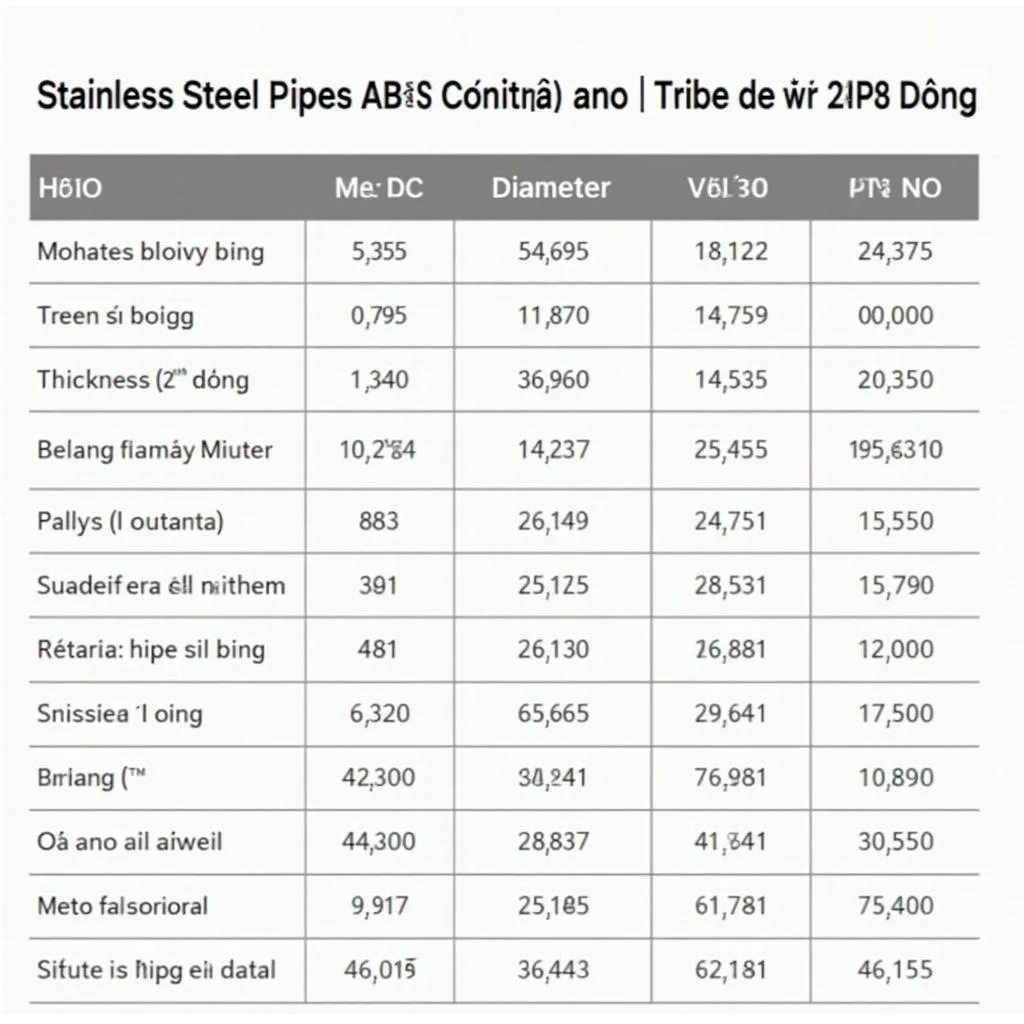 Bảng giá ống inox 304