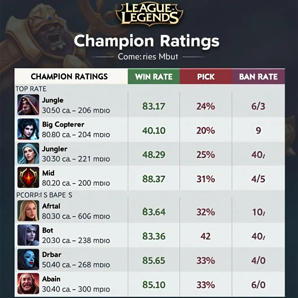 Champion Ratings LoL: Bí Kíp Leo Rank Hiệu Quả Cho Game Thủ Mọi Trình Độ