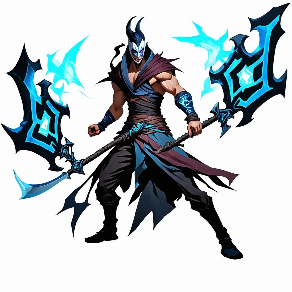 Blue Kayn runes with Shadow Assassin skills