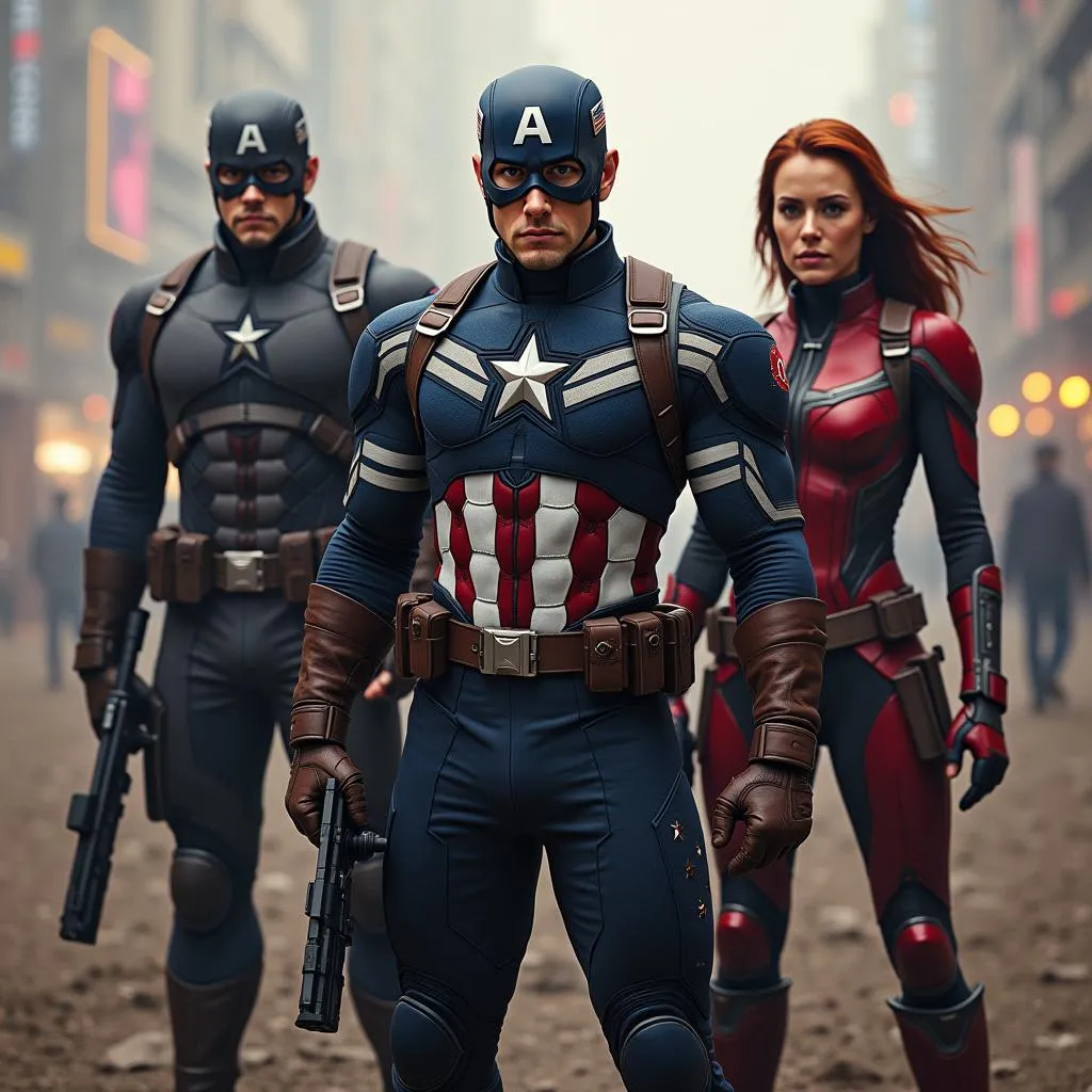 Captain America, Falcon và Black Widow