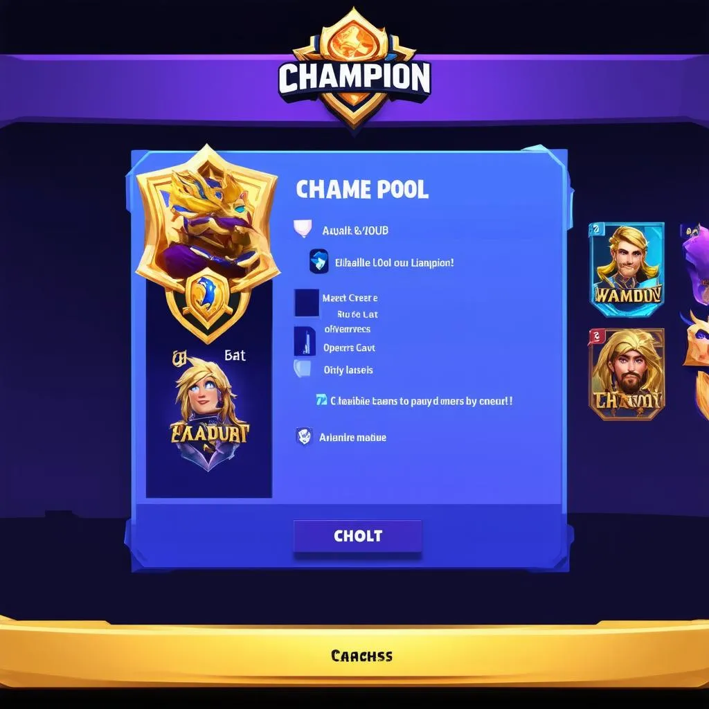 Champion selection screen in League of Legends