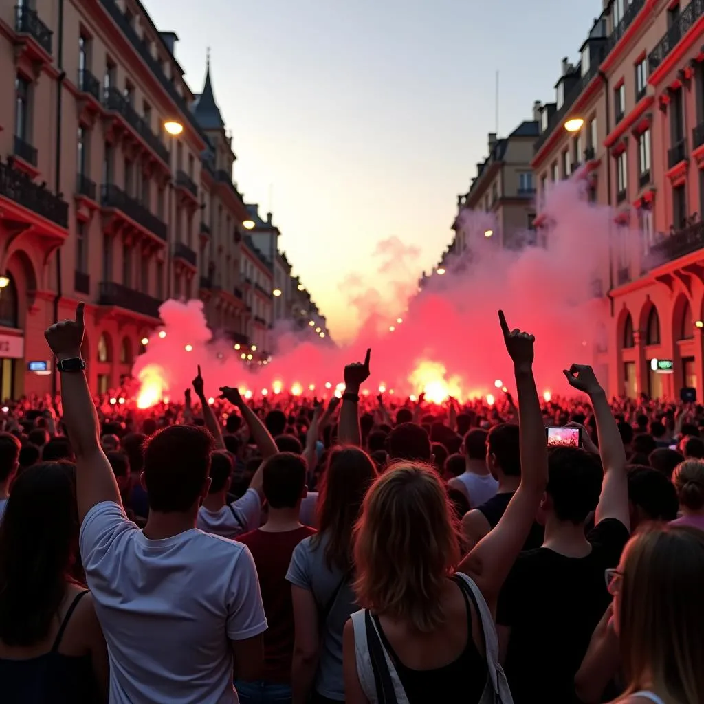 Người hâm mộ đổ ra đường cổ vũ World Cup