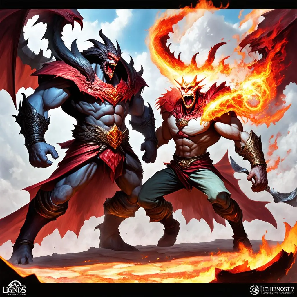 Darius and Aatrox representing Kim and Hoa energies